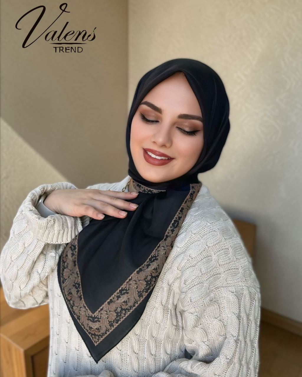 Desenli Koton Eşarp 628