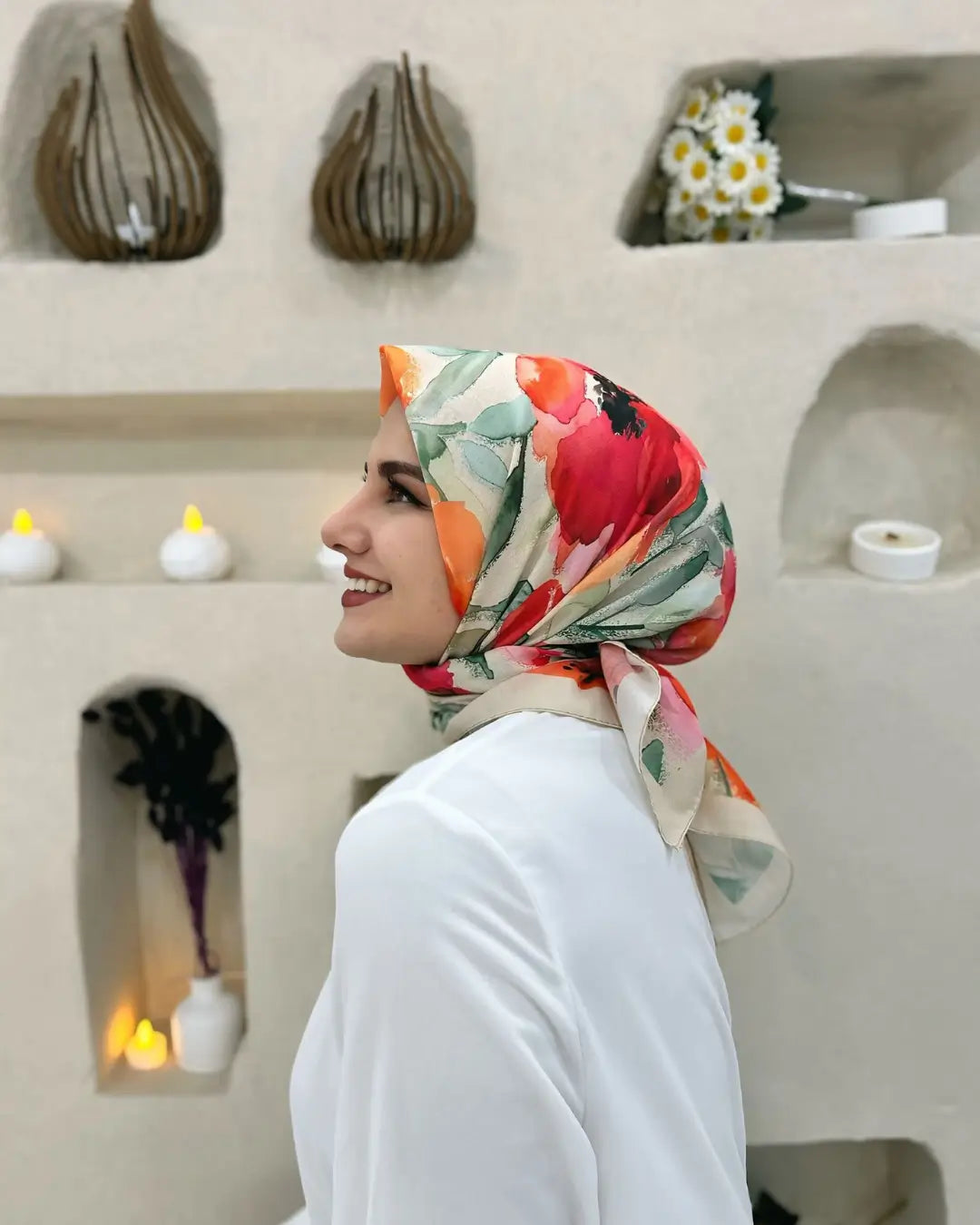 Desenli Koton Eşarp 506