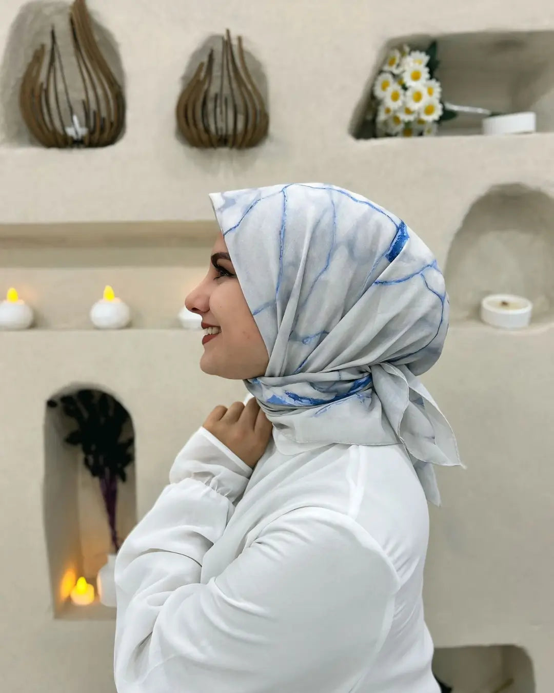 Desenli Koton Eşarp 507