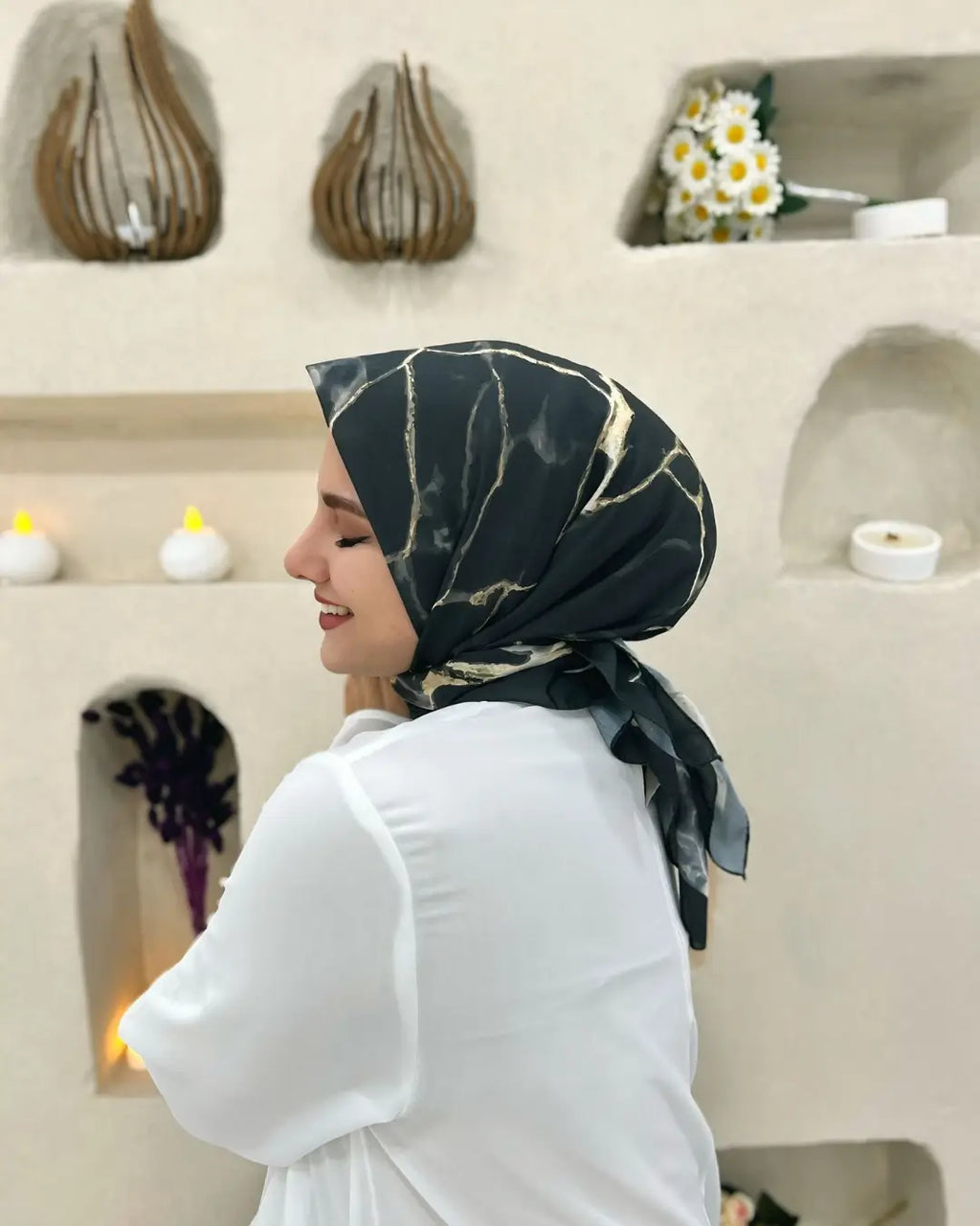 Desenli Koton Eşarp 508