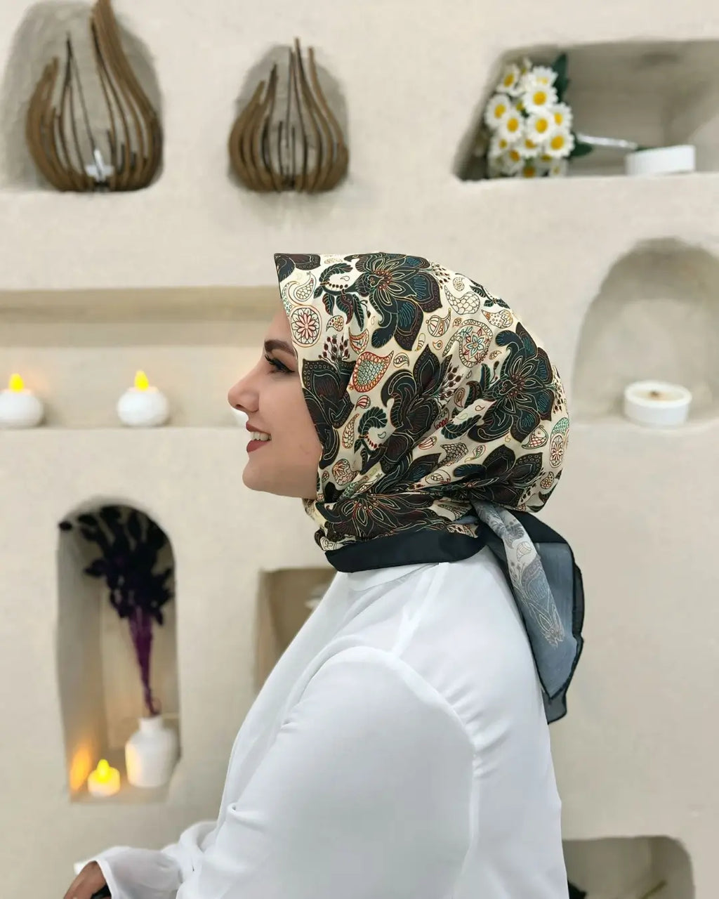 Desenli Koton Eşarp 513