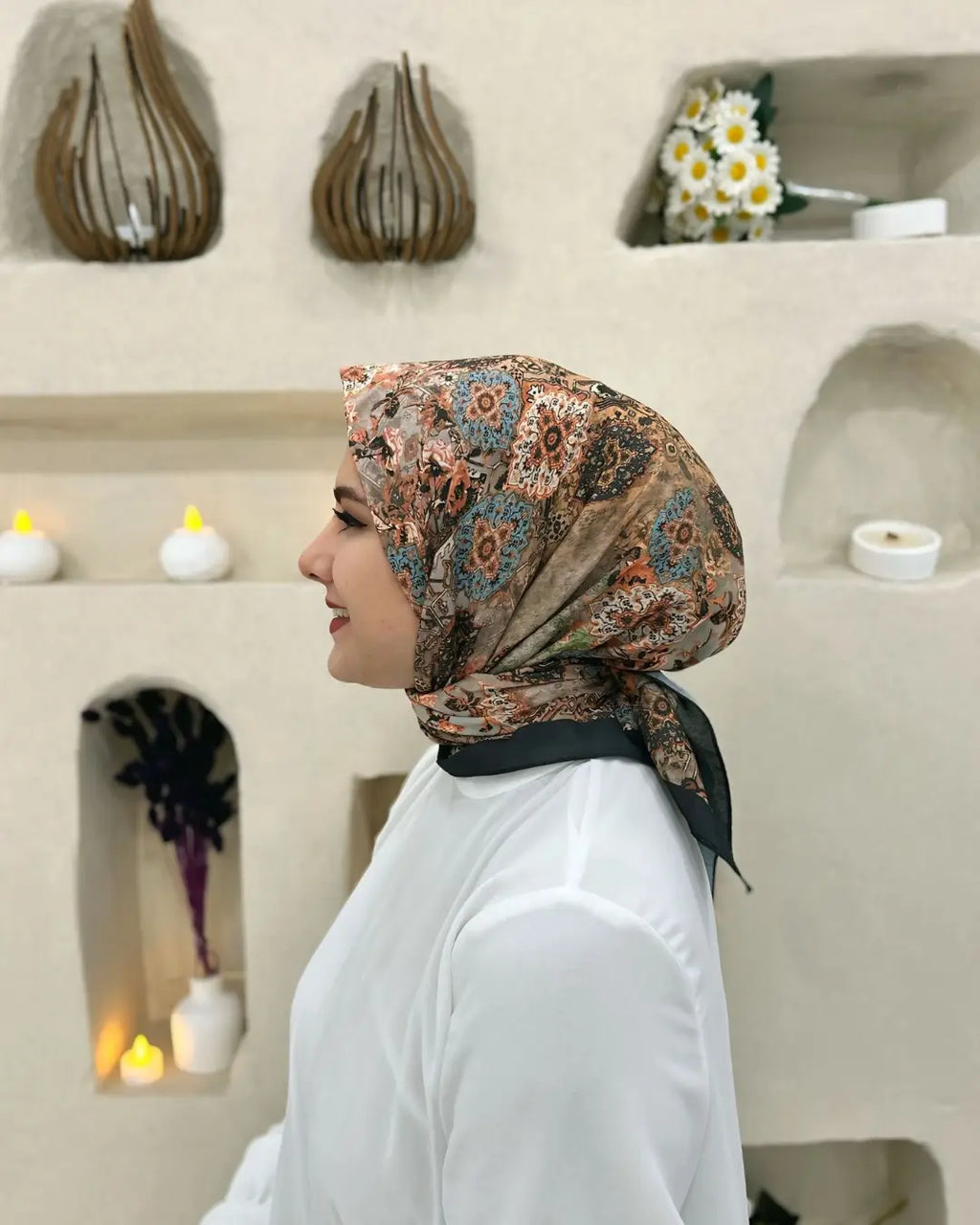 Desenli Koton Eşarp 514