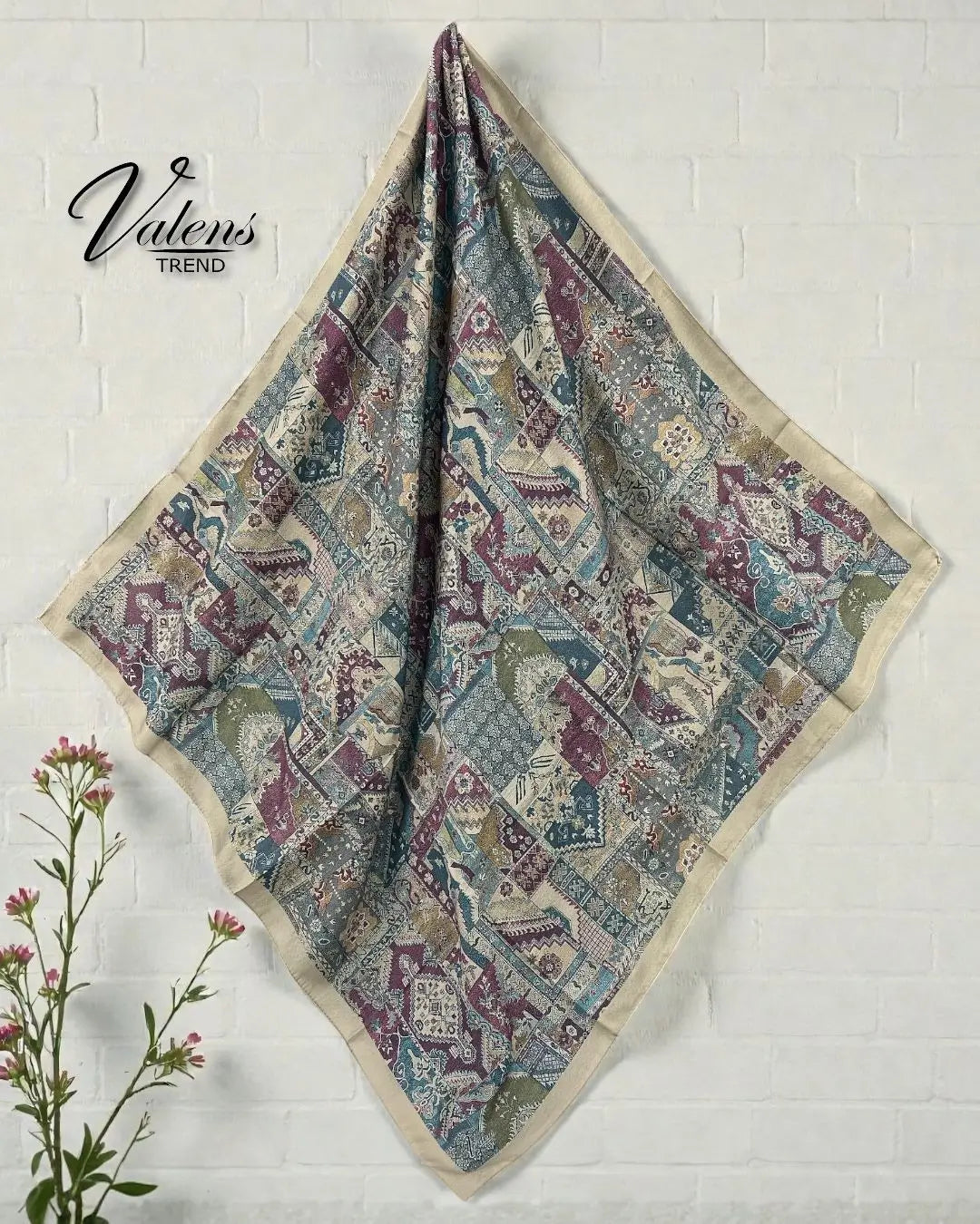 Desenli Koton Eşarp 552