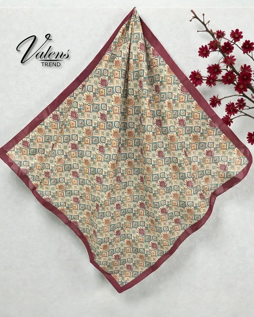 Desenli Koton Eşarp 597