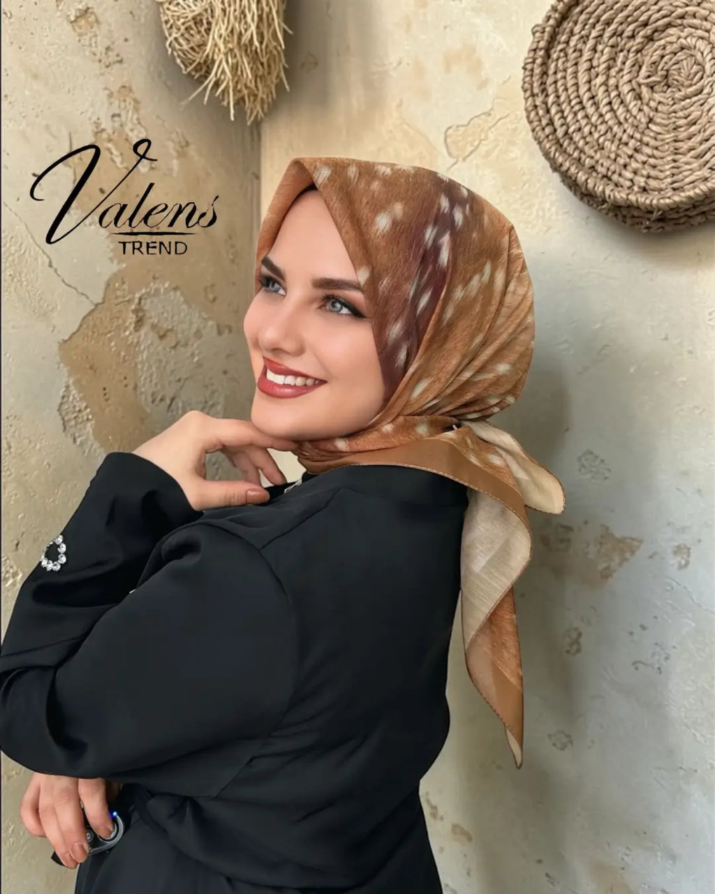Desenli Koton Eşarp 614