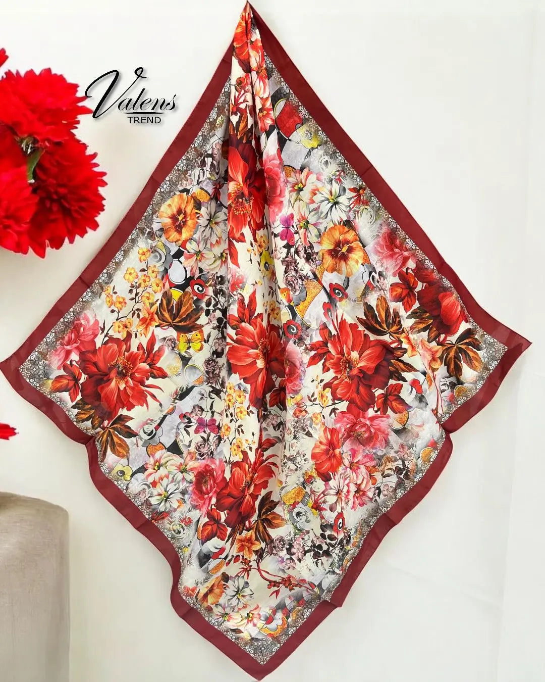 Desenli Koton Eşarp 638