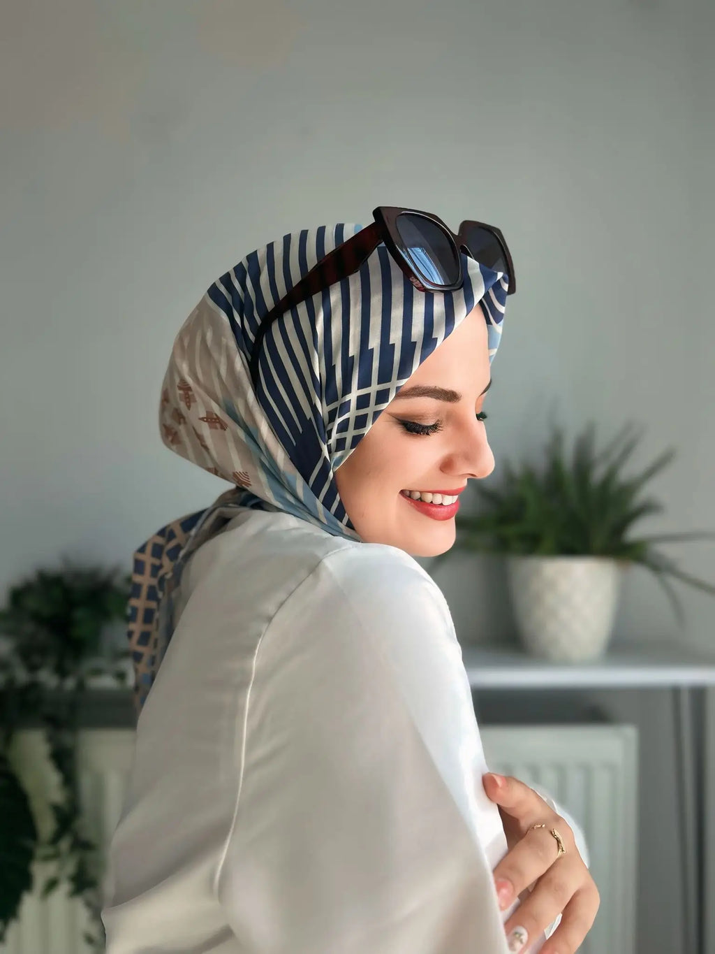 Desenli Koton Eşarp 258