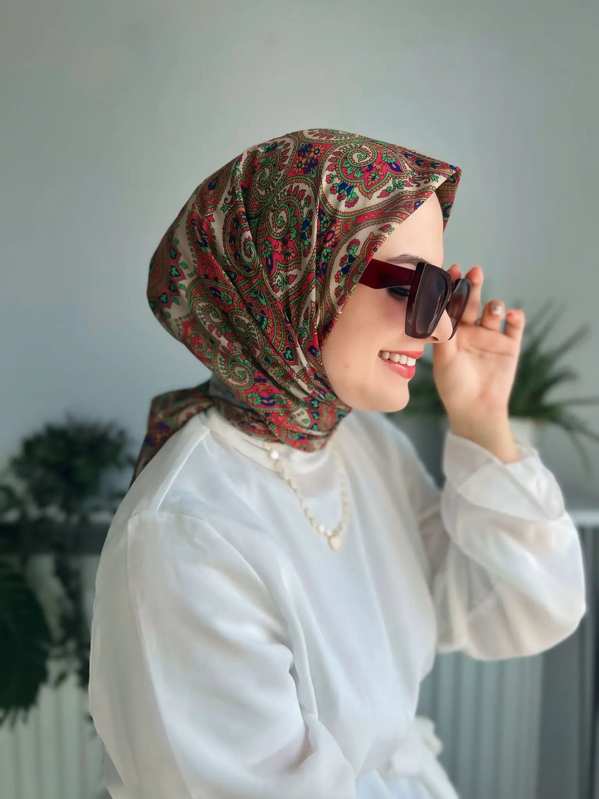 Desenli Koton Eşarp 306
