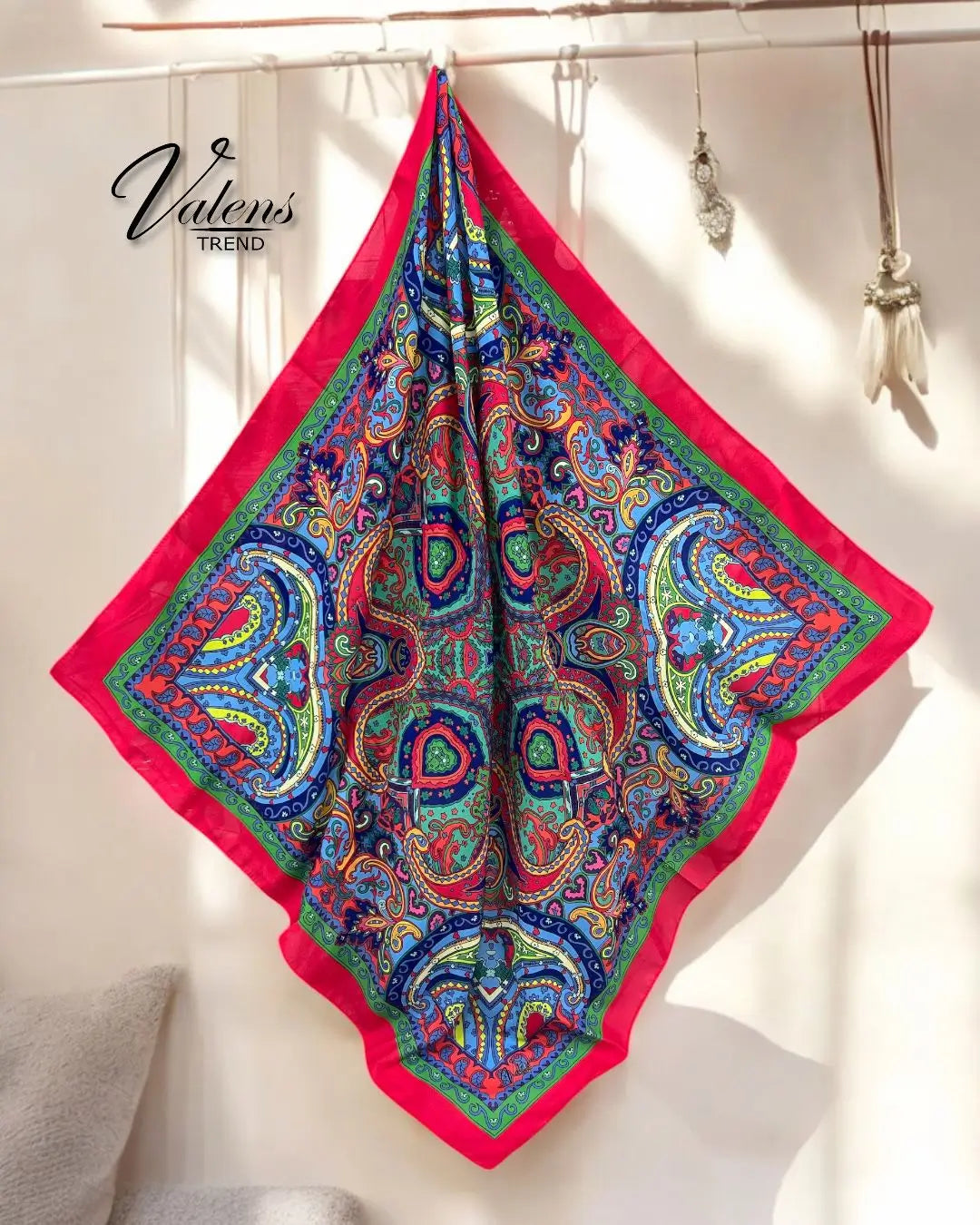 Desenli Koton Eşarp 326