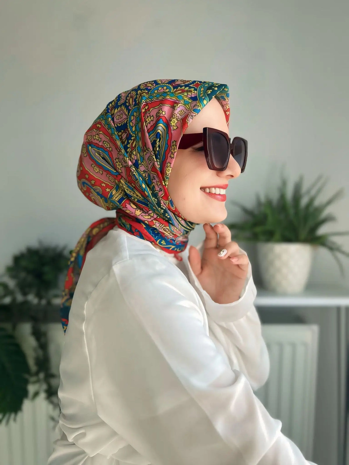 Desenli Koton Eşarp 328