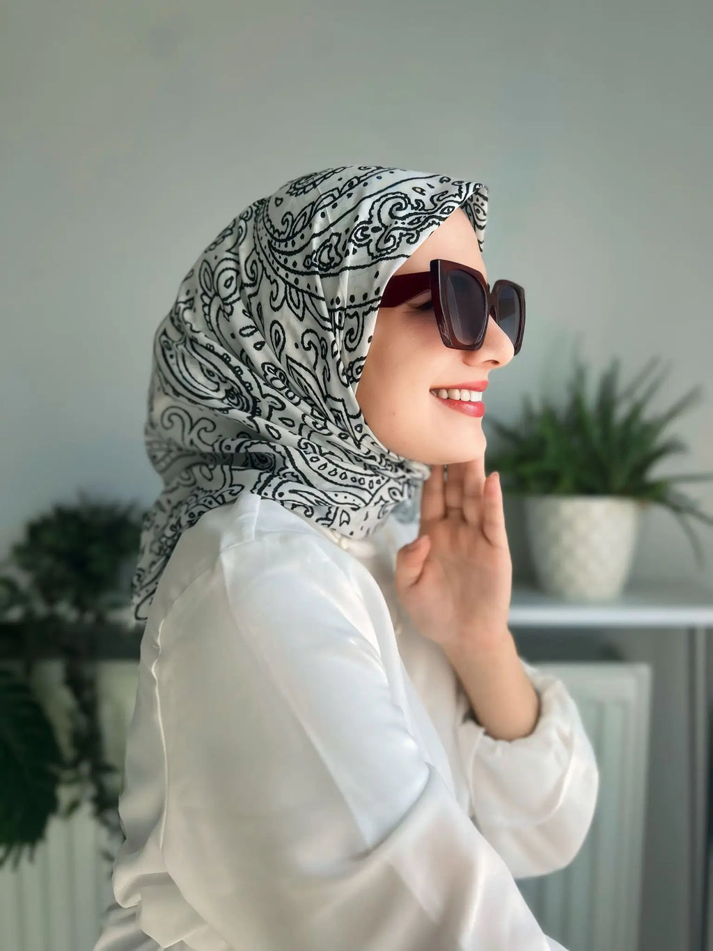 Desenli Koton Eşarp 346