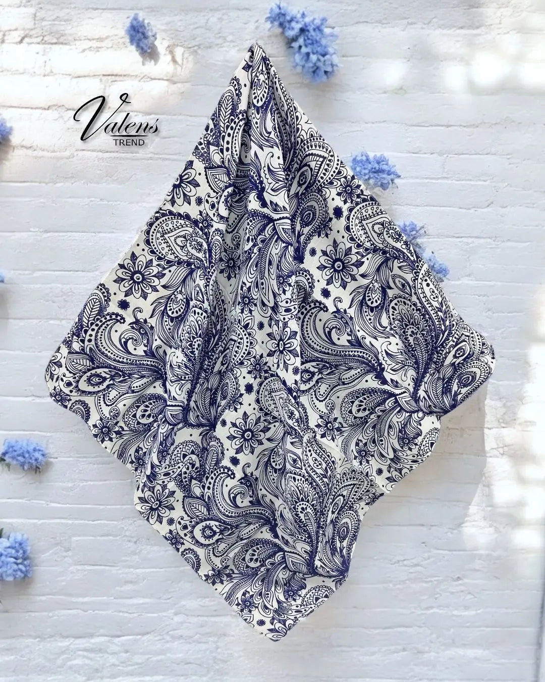 Desenli Koton Eşarp 348
