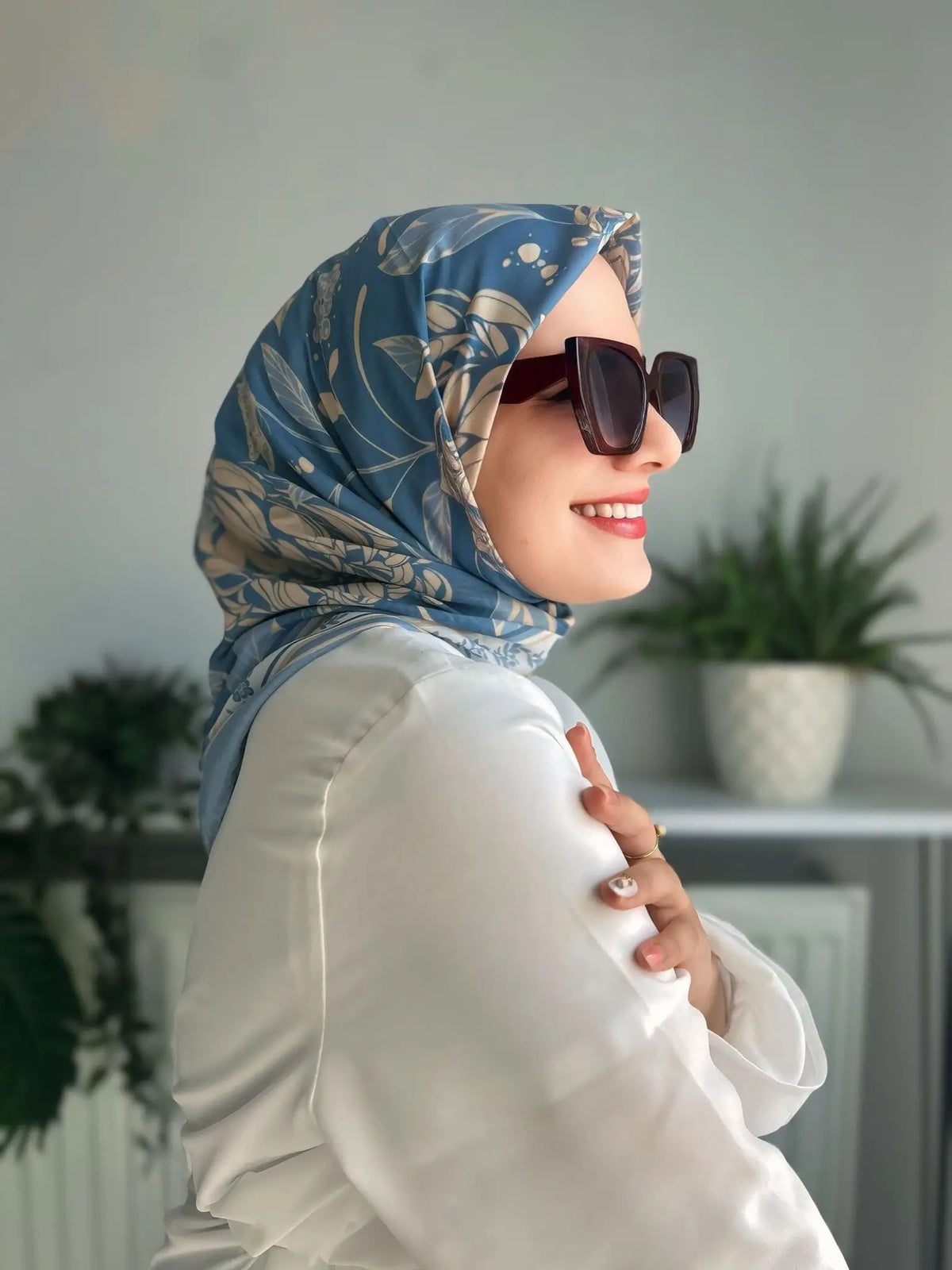 Desenli Koton Eşarp 370