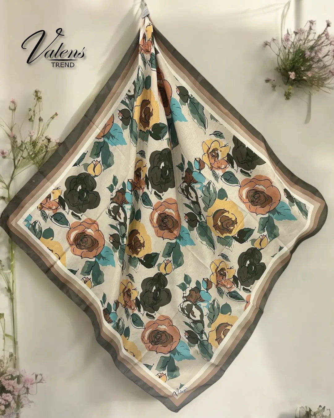 Desenli Koton Eşarp 383