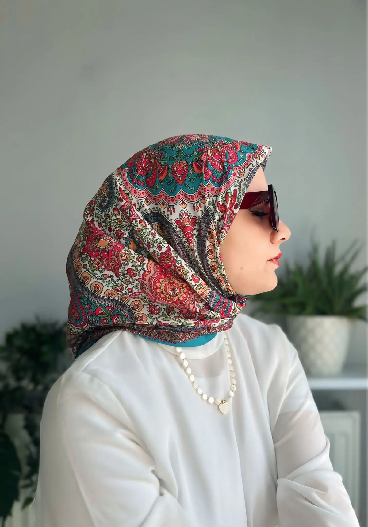 Desenli Koton Eşarp 395
