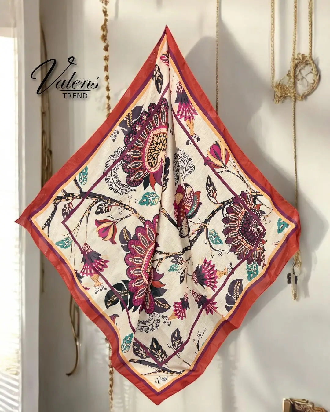 Desenli Koton Eşarp 429