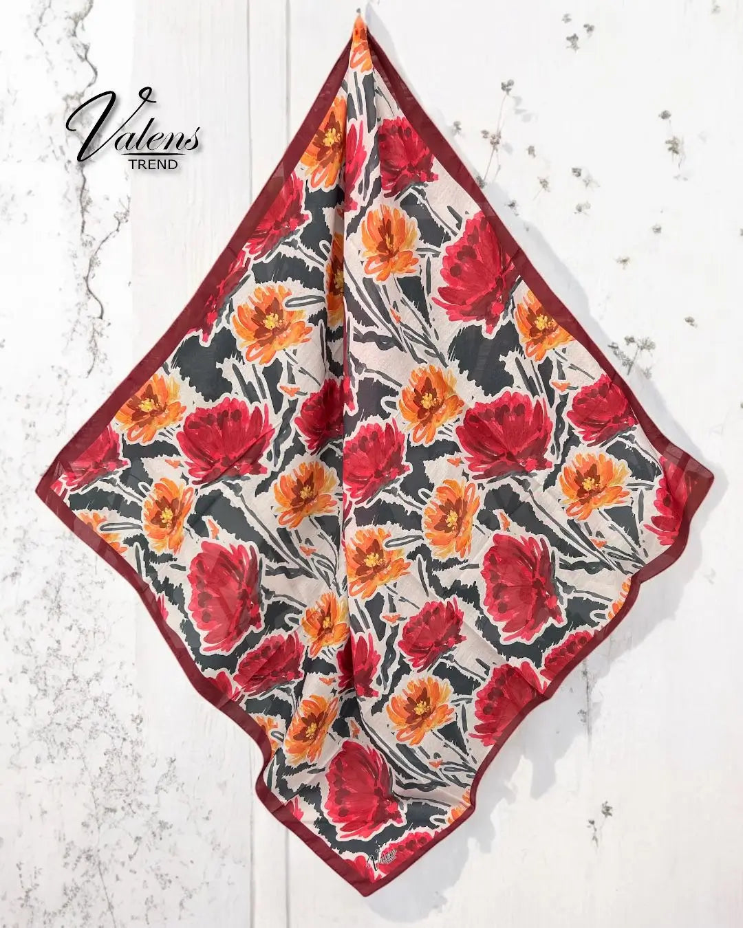 Desenli Koton Eşarp 460