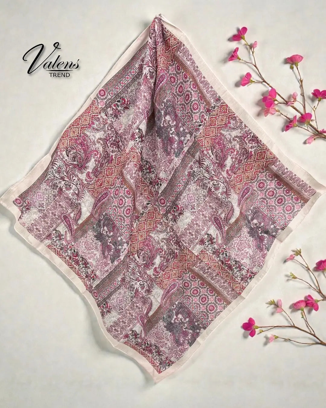 Desenli Koton Eşarp 603