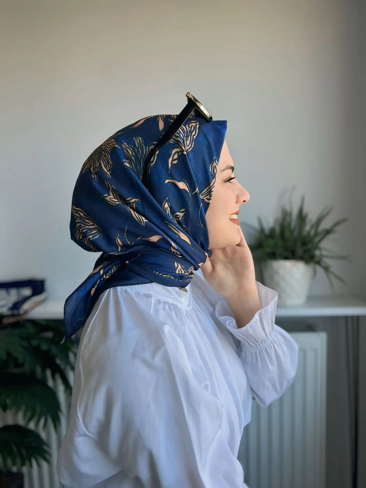 Desenli Koton Eşarp 406