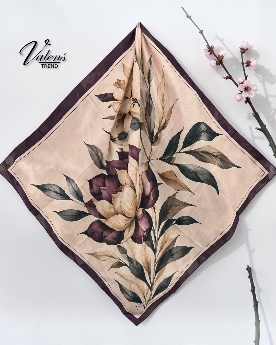 Desenli Koton Eşarp 688