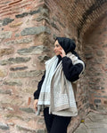 Mozaik Desenli Triko Omuz Şalı 002