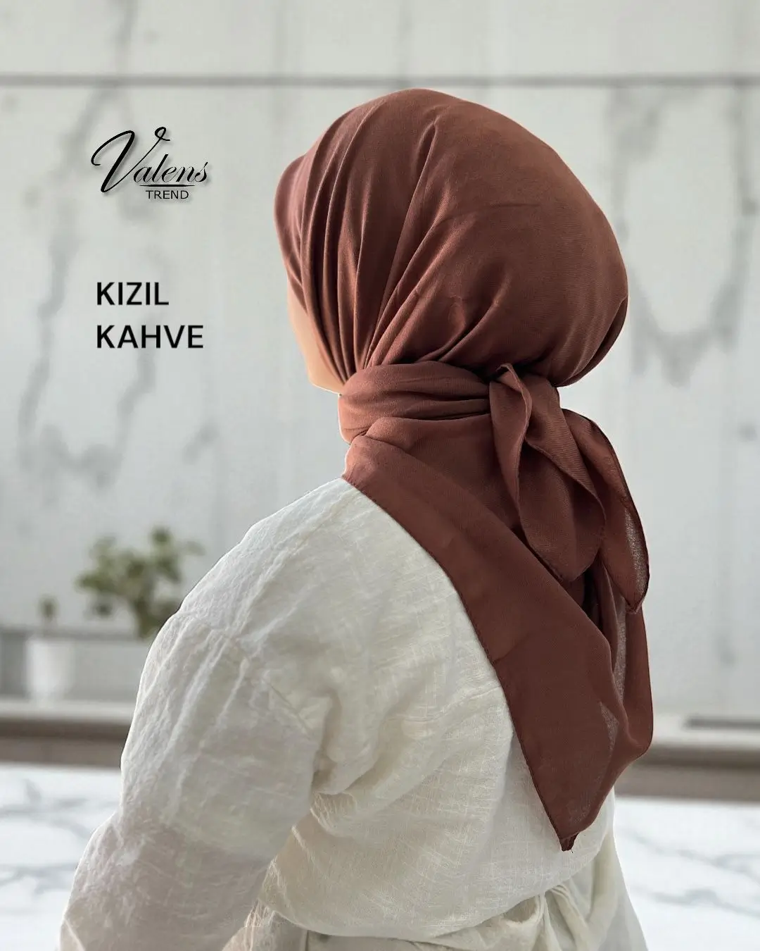 Lüks Koton Eşarp - Kızıl Kahve