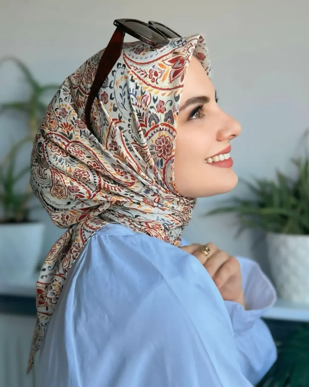 Desenli Koton Eşarp 232 - Görsel 2