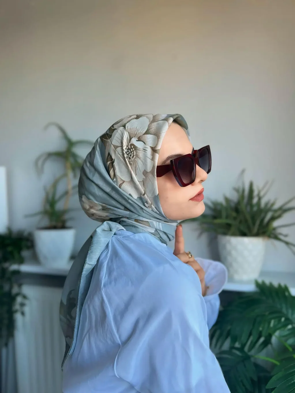 Desenli Koton Eşarp 344 - Görsel 2