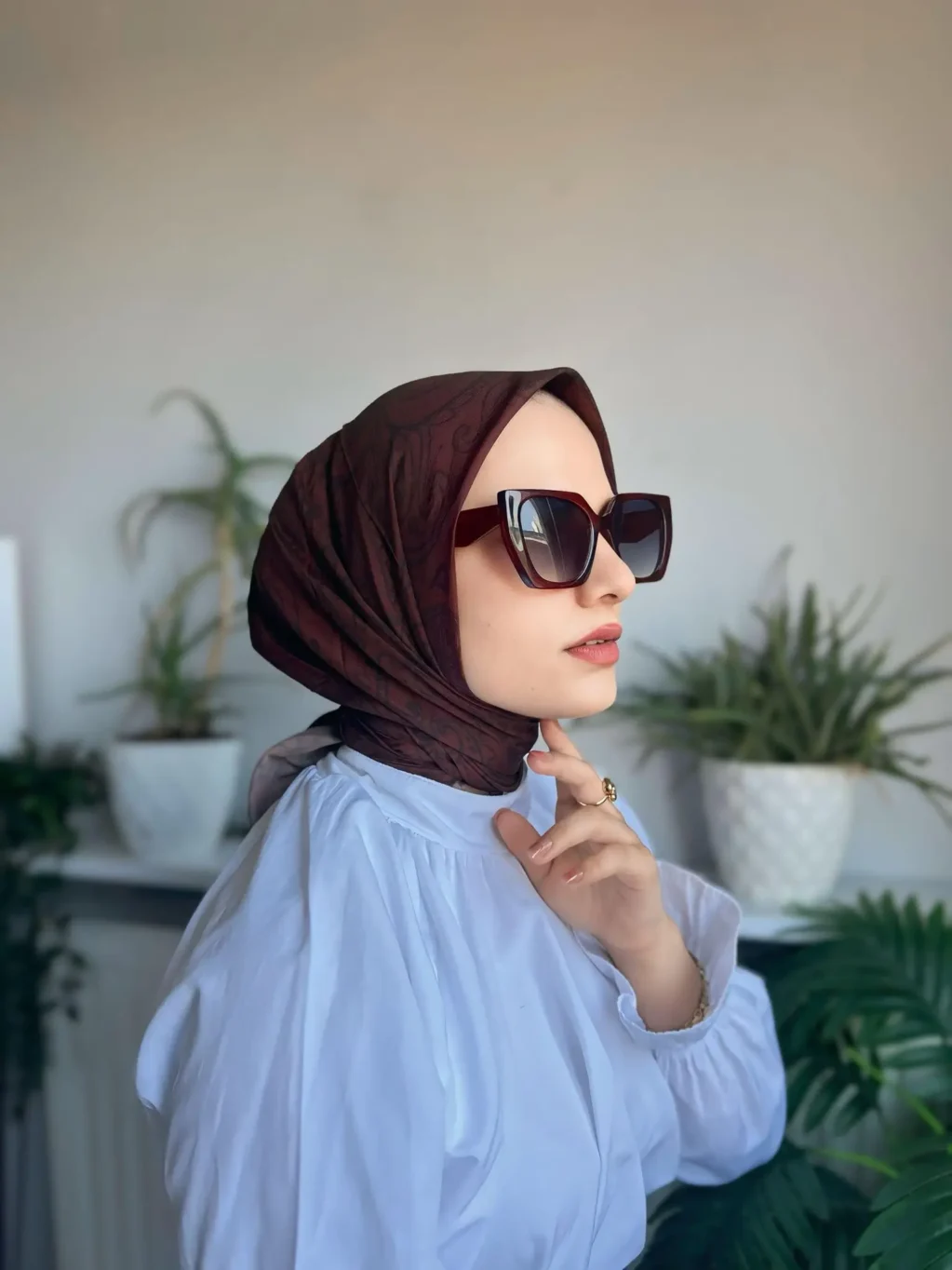 Desenli Koton Eşarp 351 - Görsel 2