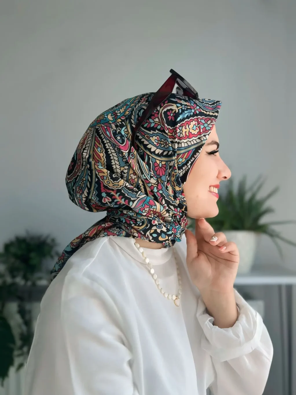 Desenli Koton Eşarp 365 - Görsel 2