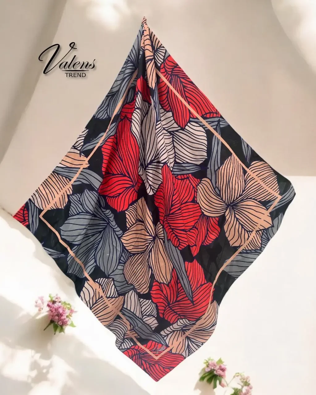 Desenli Koton Eşarp 376 - Görsel 1