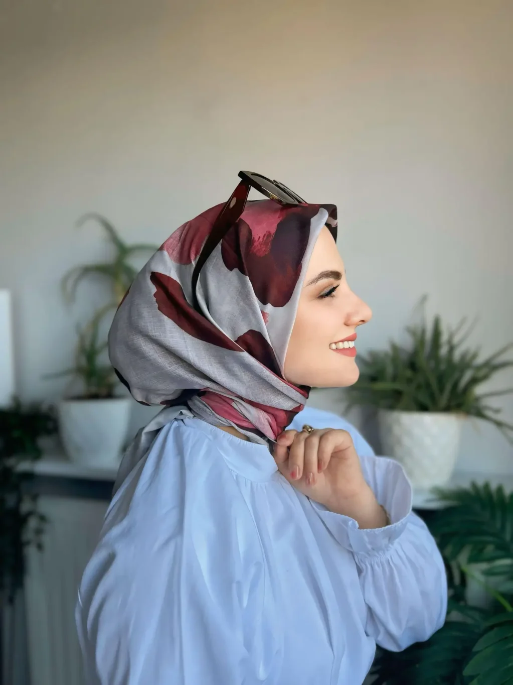 Desenli Koton Eşarp 402 - Görsel 2