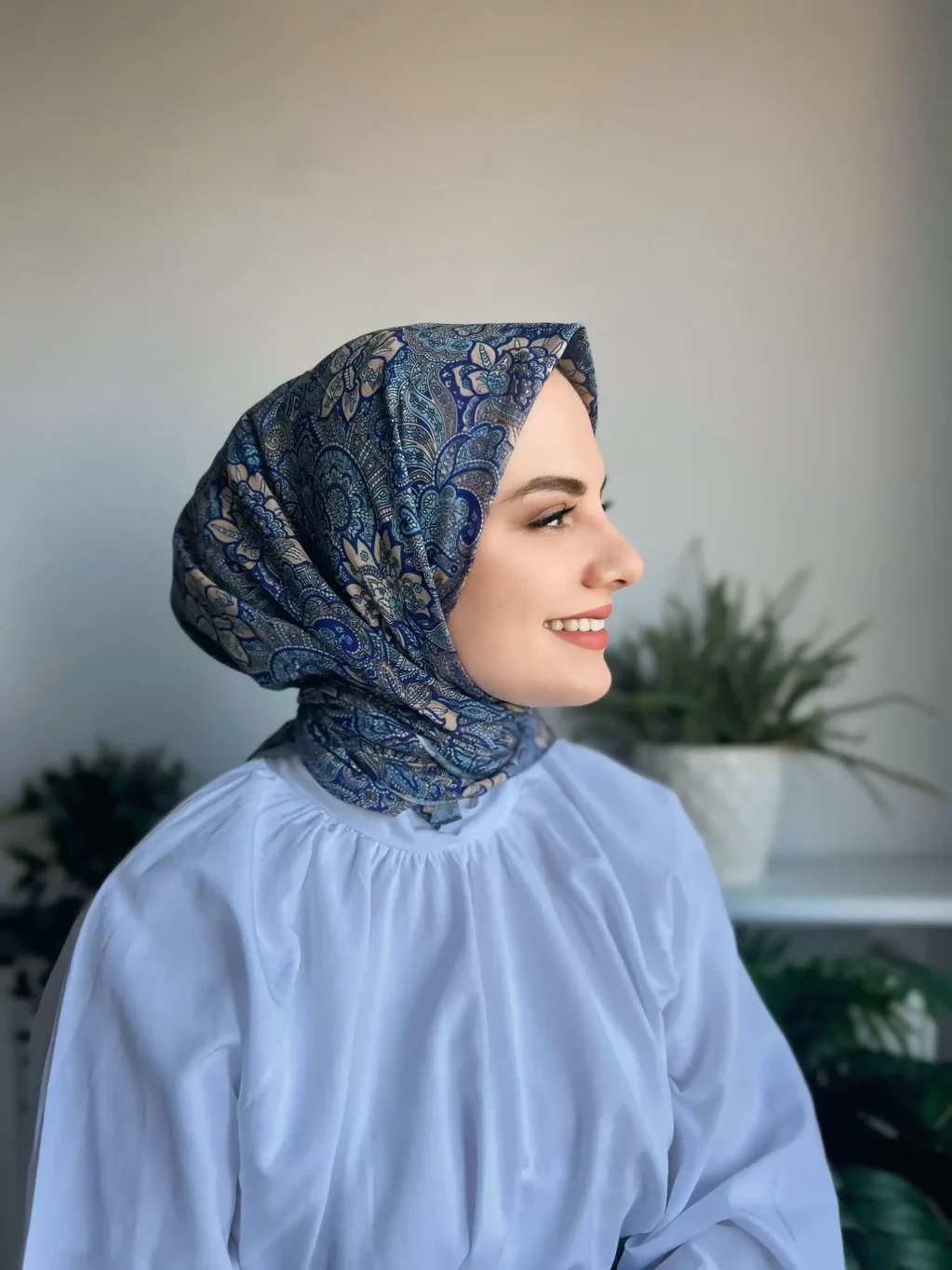 Desenli Koton Eşarp 342 - Görsel 2