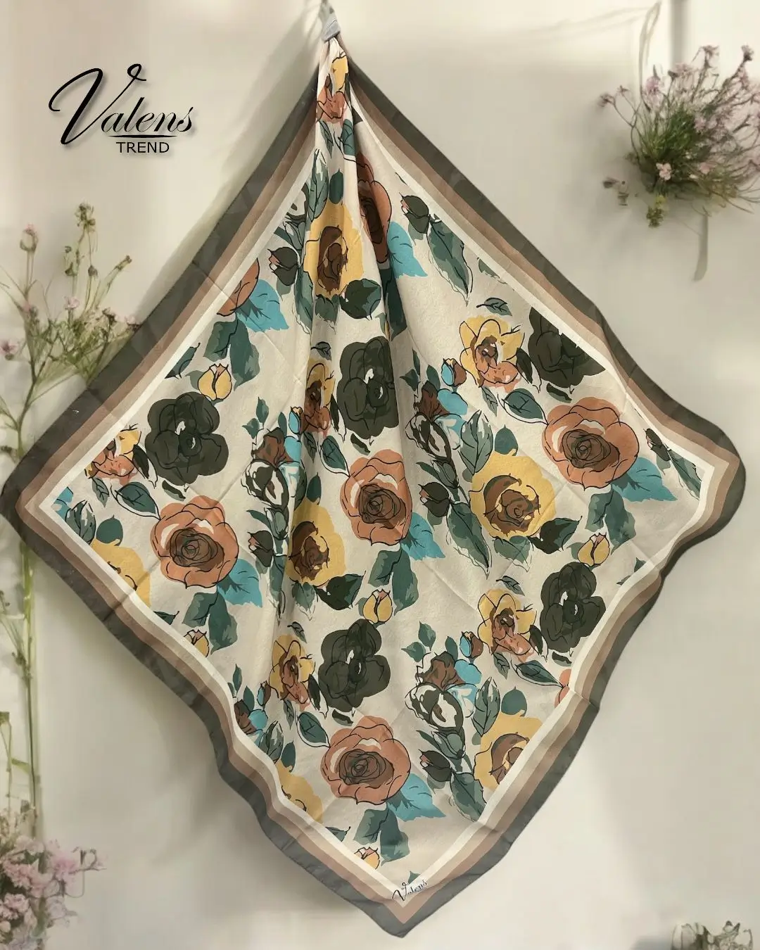Desenli Koton Eşarp 383
