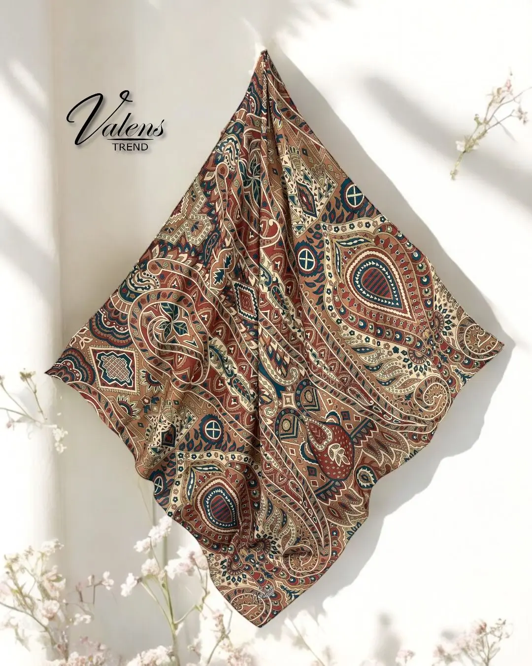 Desenli Koton Eşarp 386