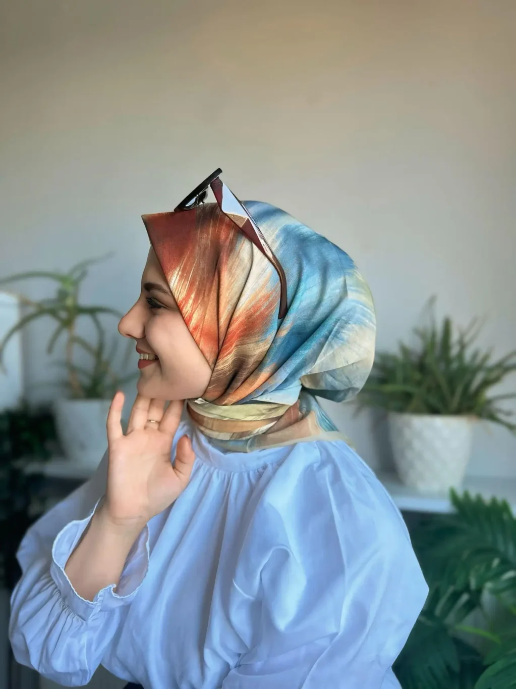 Desenli Koton Eşarp 403 - Görsel 2