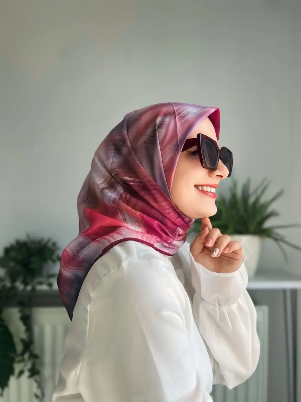 Desenli Koton Eşarp 404 - Görsel 2