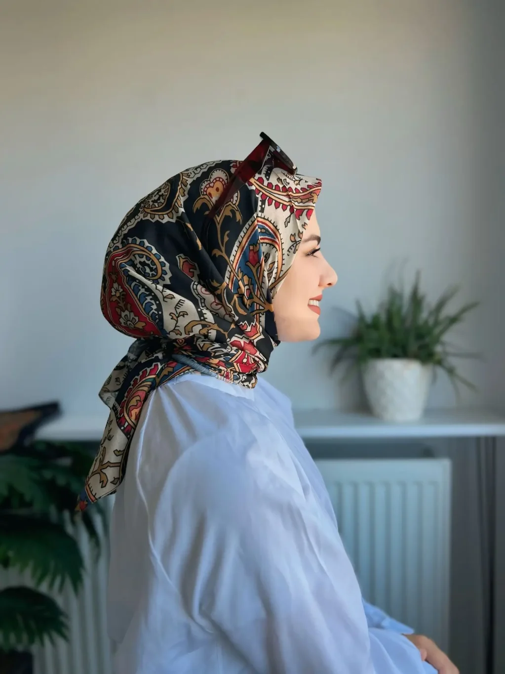 Desenli Koton Eşarp 388 - Görsel 2