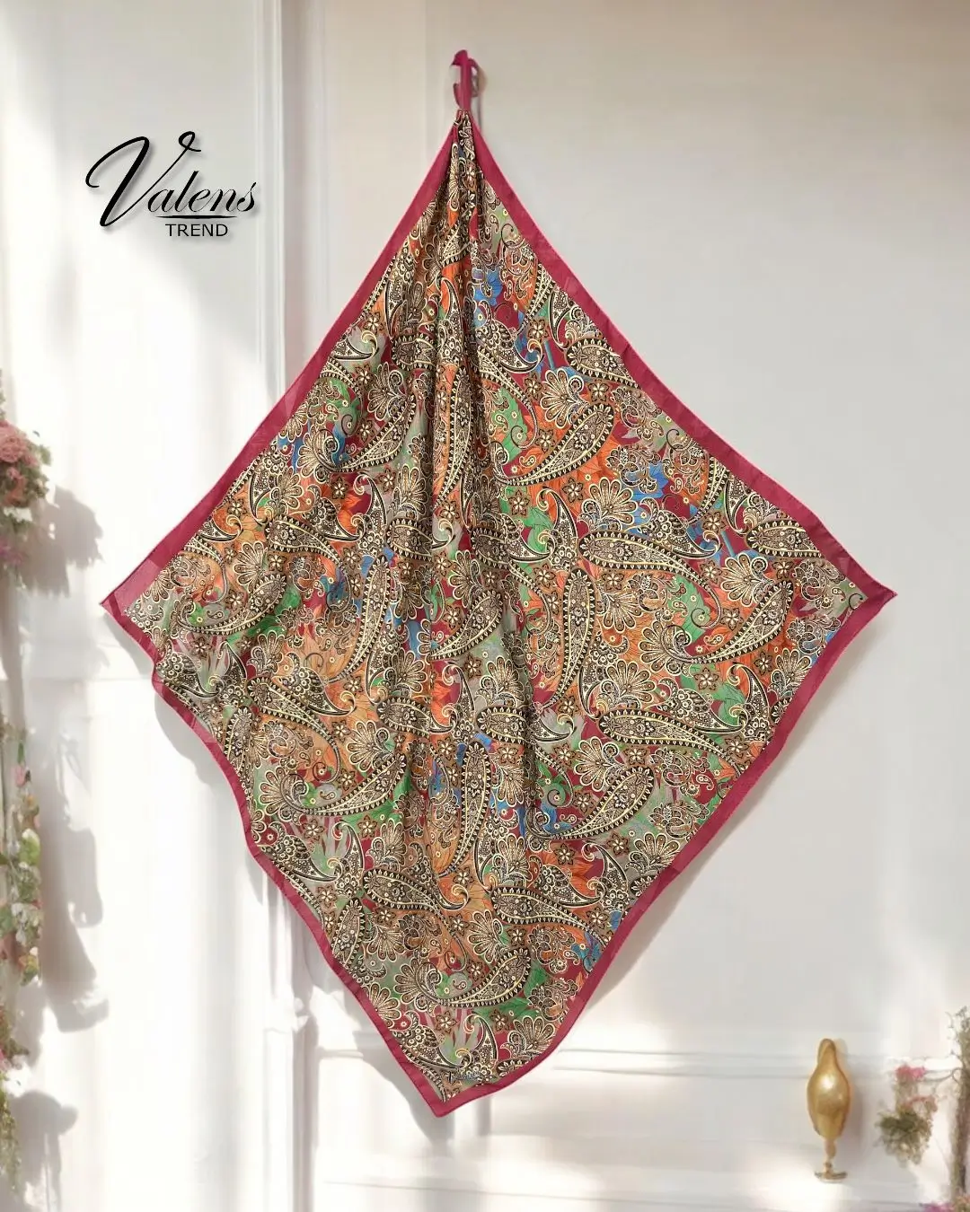 Desenli Koton Eşarp 452