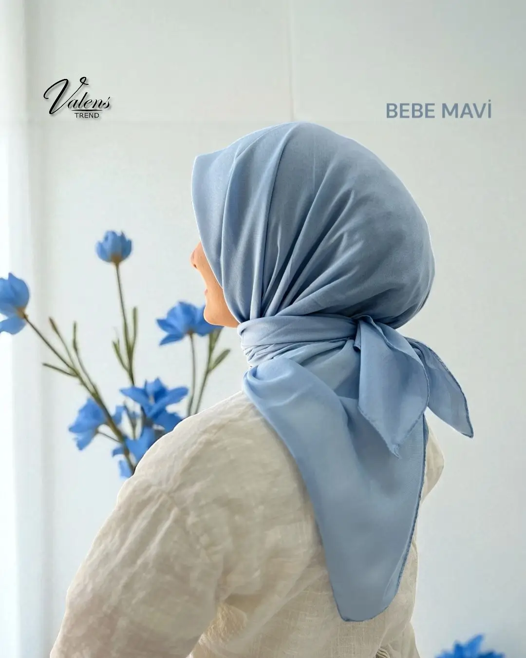 Lüks Koton Eşarp - Bebe Mavi