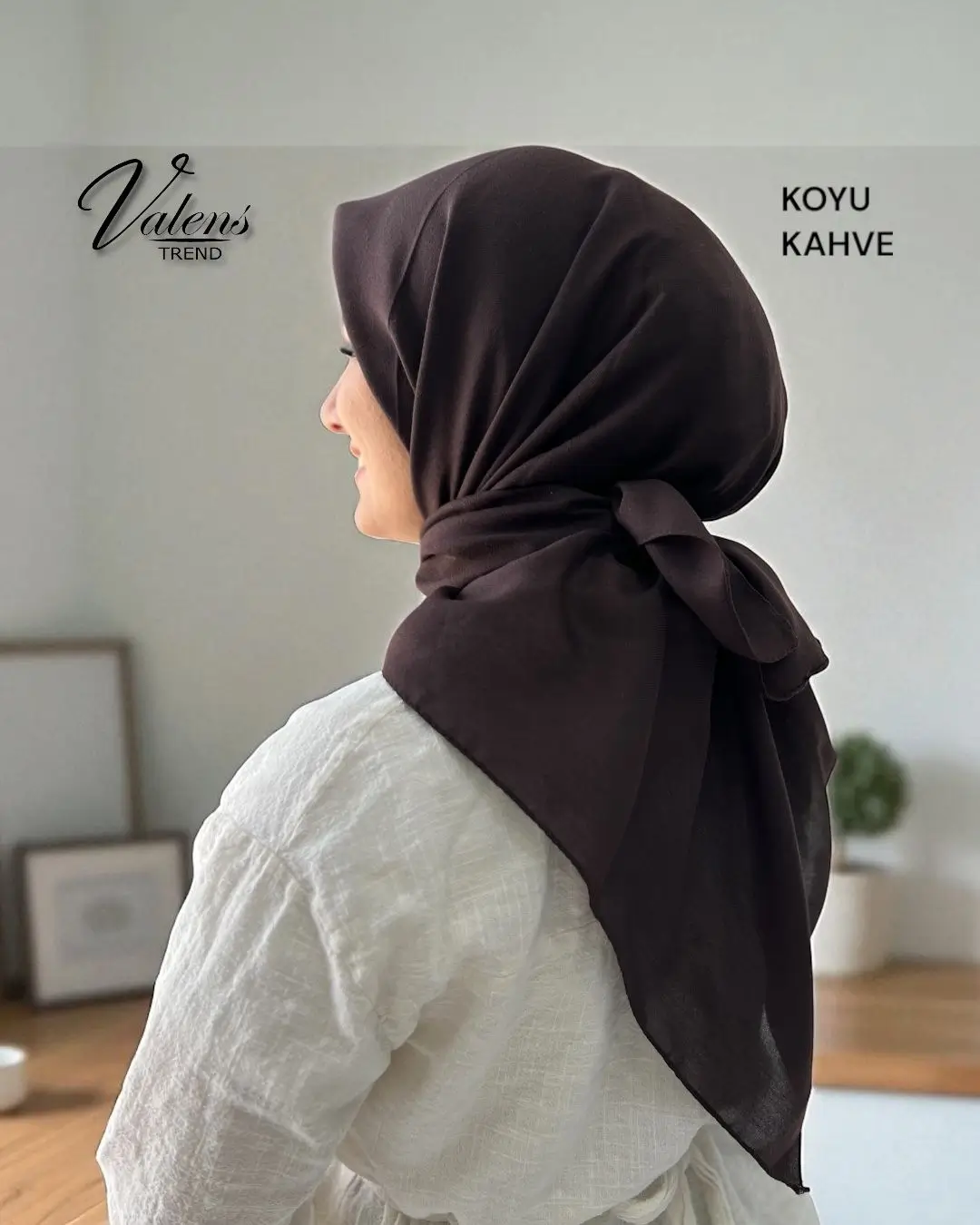 Lüks Koton Eşarp - Koyu Kahve