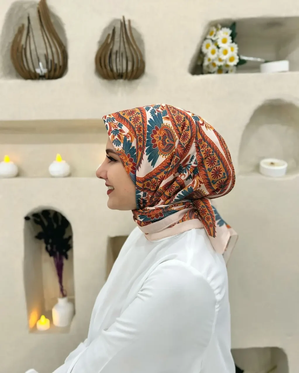 Desenli Koton Eşarp 461 - Görsel 2