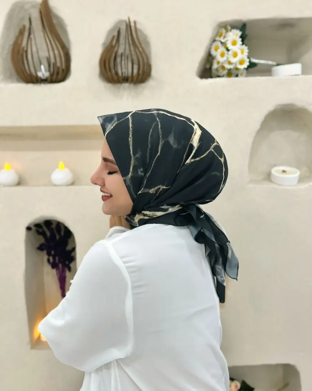 Desenli Koton Eşarp 508 - Görsel 2